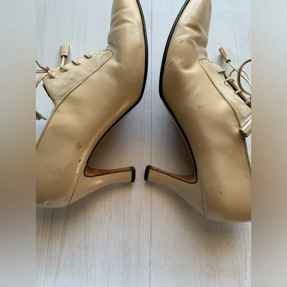 Vintage Salvatore Ferragamo lace-up heels Sz 8.5 - Picture 12 of 15